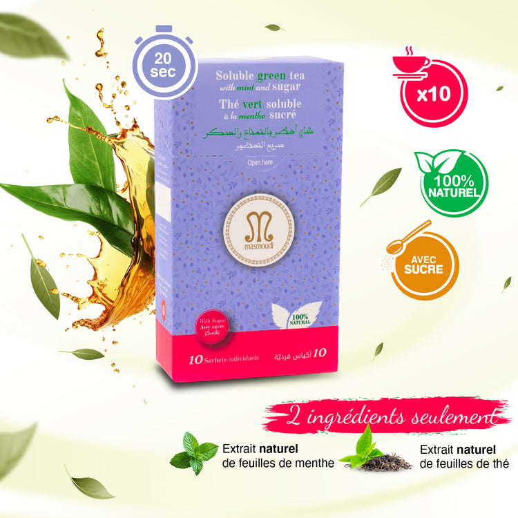 Thé vert à la menthe sucré