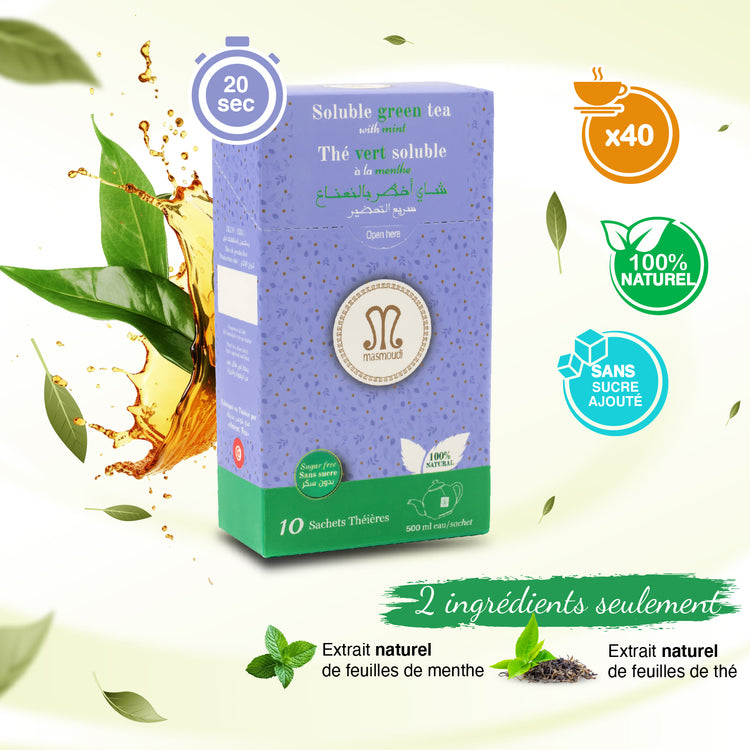 Thé vert à la menthe sans sucre